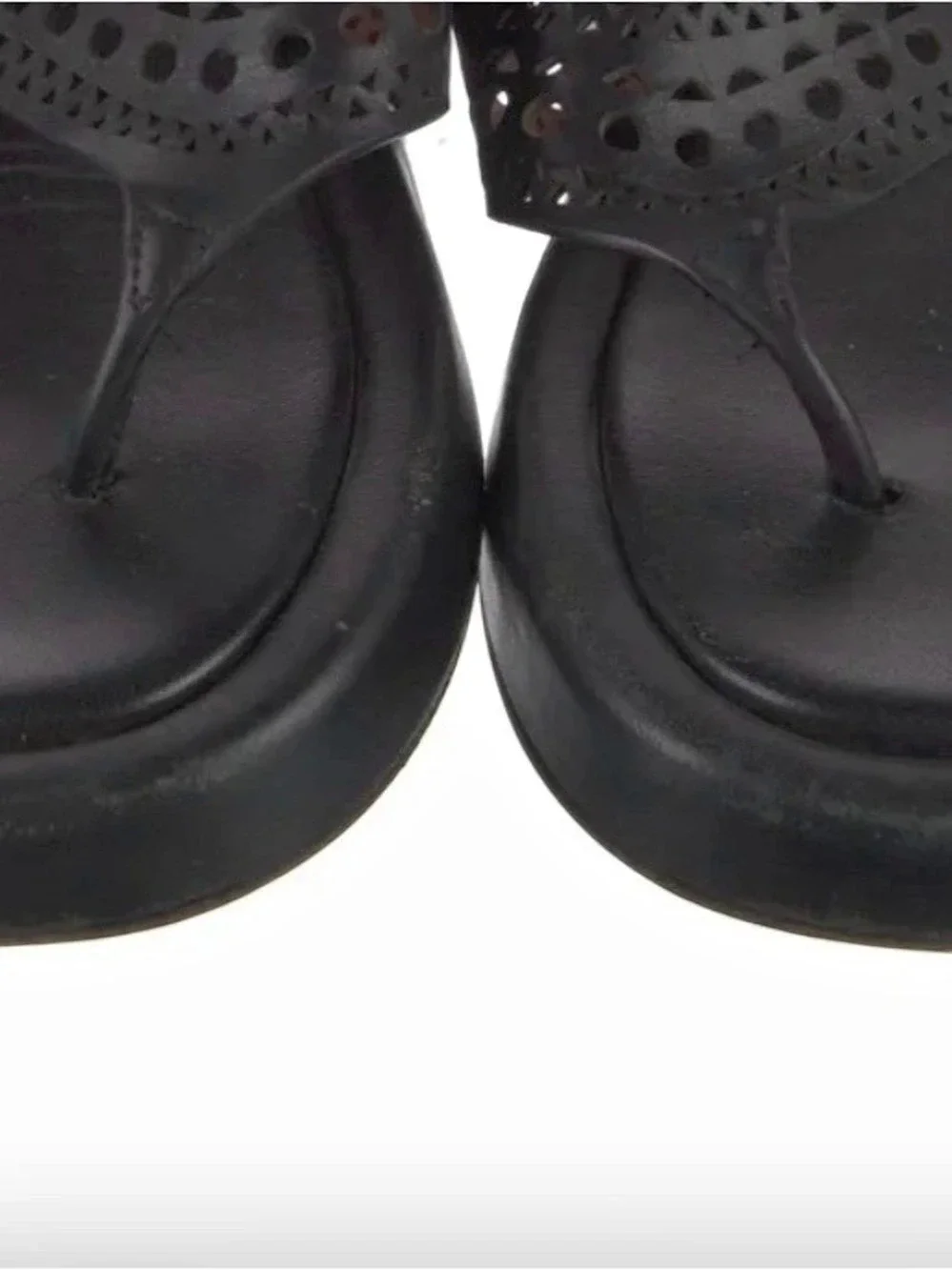Alaïa Vienne Thong Platform Sandals Black Sz 41